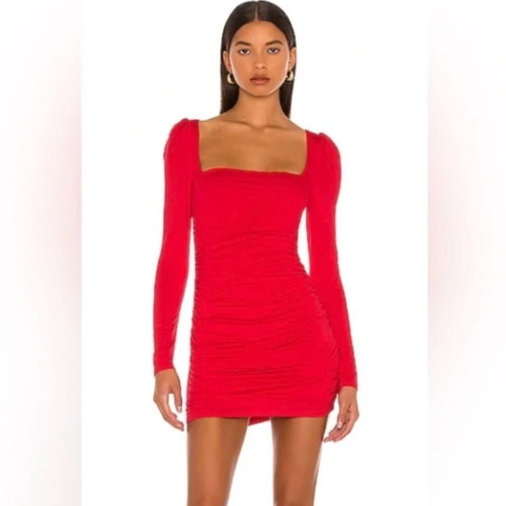 Lovers And Friends Benae Mini Dress Long Sleeve Square Neck Stretch Size Small